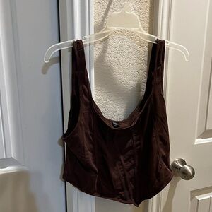 SHEIN Dark Brown Crop Top
